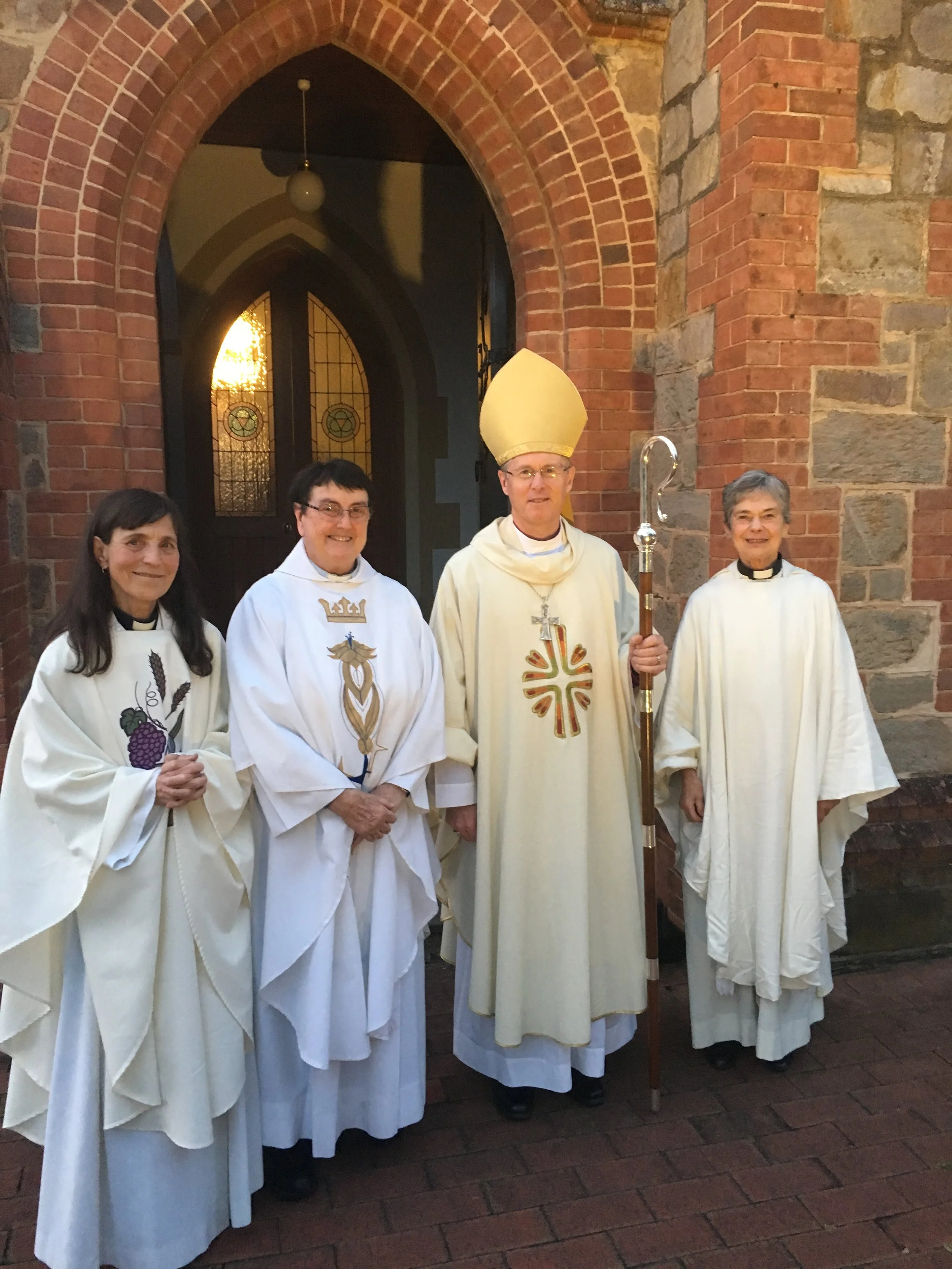  Sr Juliana with Archbishop Geoff, Susan Straub and Joan Claring Bould, 25th anniversary of ordination 
