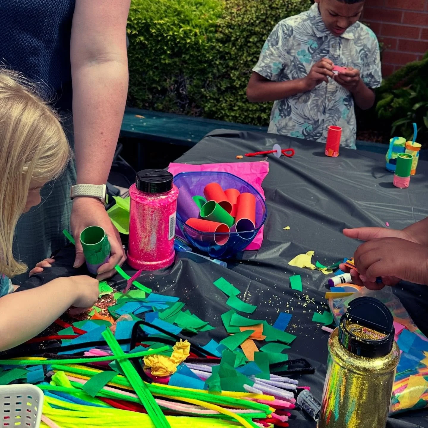 Today we made glitter poppers and seed bombs, not because they will make evil stop being evil, but because they might help provoke our imaginations, so we can remain faithful in these falling days. Some of our little ones couldn&rsquo;t wait to throw