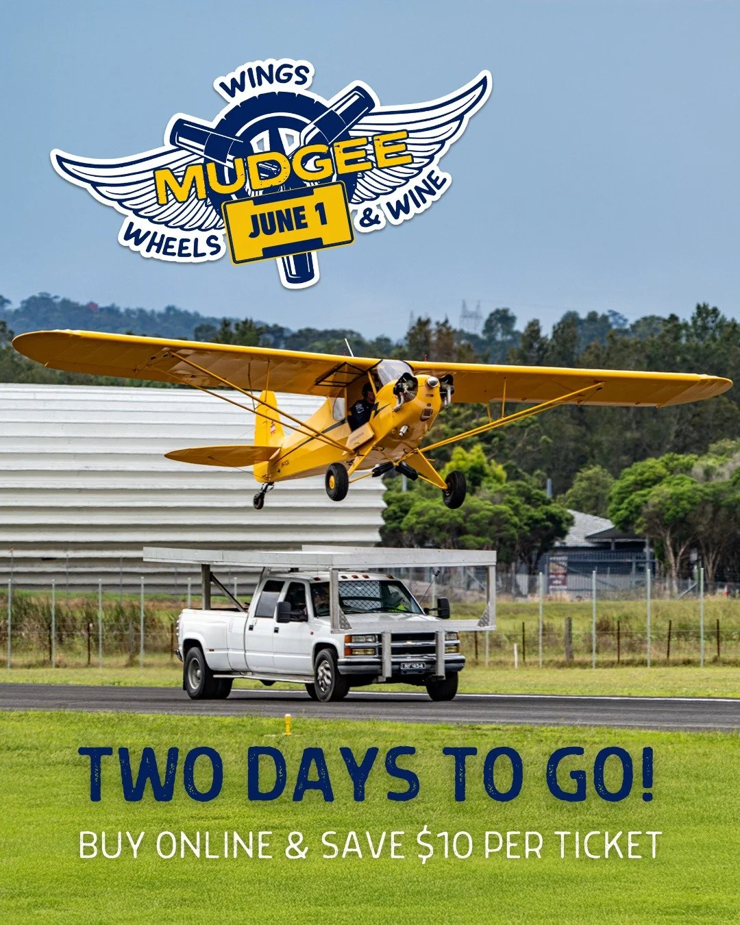 💥 2 DAYS TO GO! 

🚀 The skies above #Mudgee are about to come alive THIS SUNDAY with legendary warbirds, world-class aerobatics, joy flights, and a vibrant festival with over 100 display vehicles, local wineries, craft beer, markets, kids rides, an