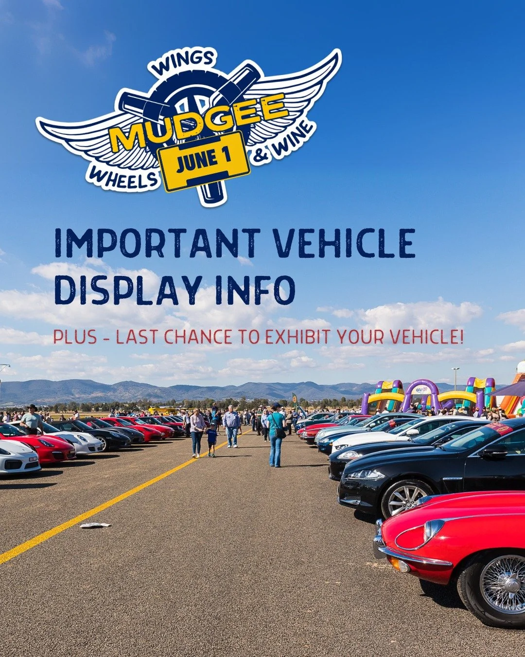 🔥 Got a ride worth showing off?

There&rsquo;s still time to lock in your spot at #WingsWheelsWine this Sunday - and join a huge lineup of muscle, vintage, classic, custom and modern vehicles on display.

Here&rsquo;s what you need to know:
🕕 Arriv