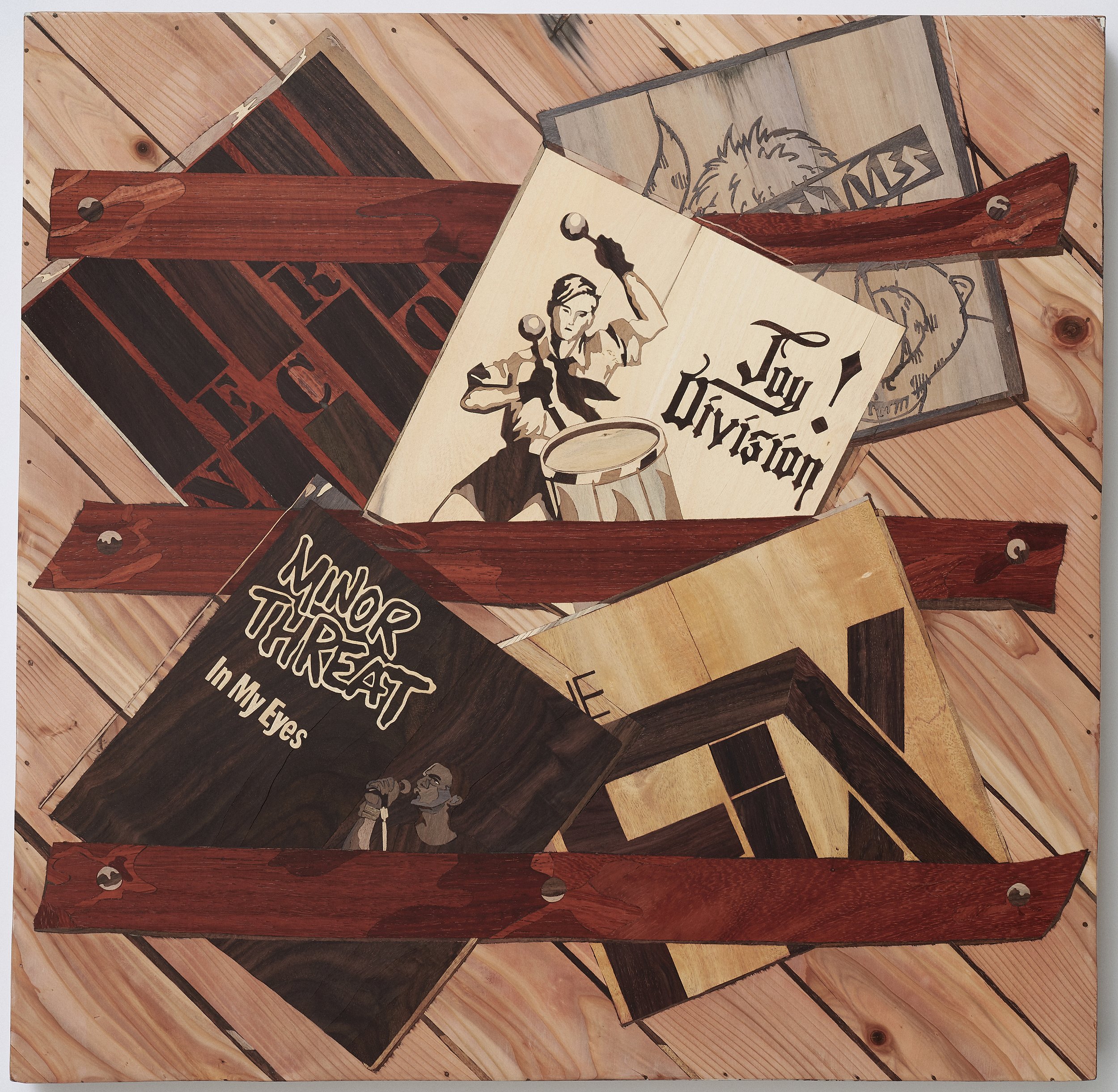 "Rare 7”s" 2020. 21.75” x 21.75” x 2” Wood Intarsia/Inlay