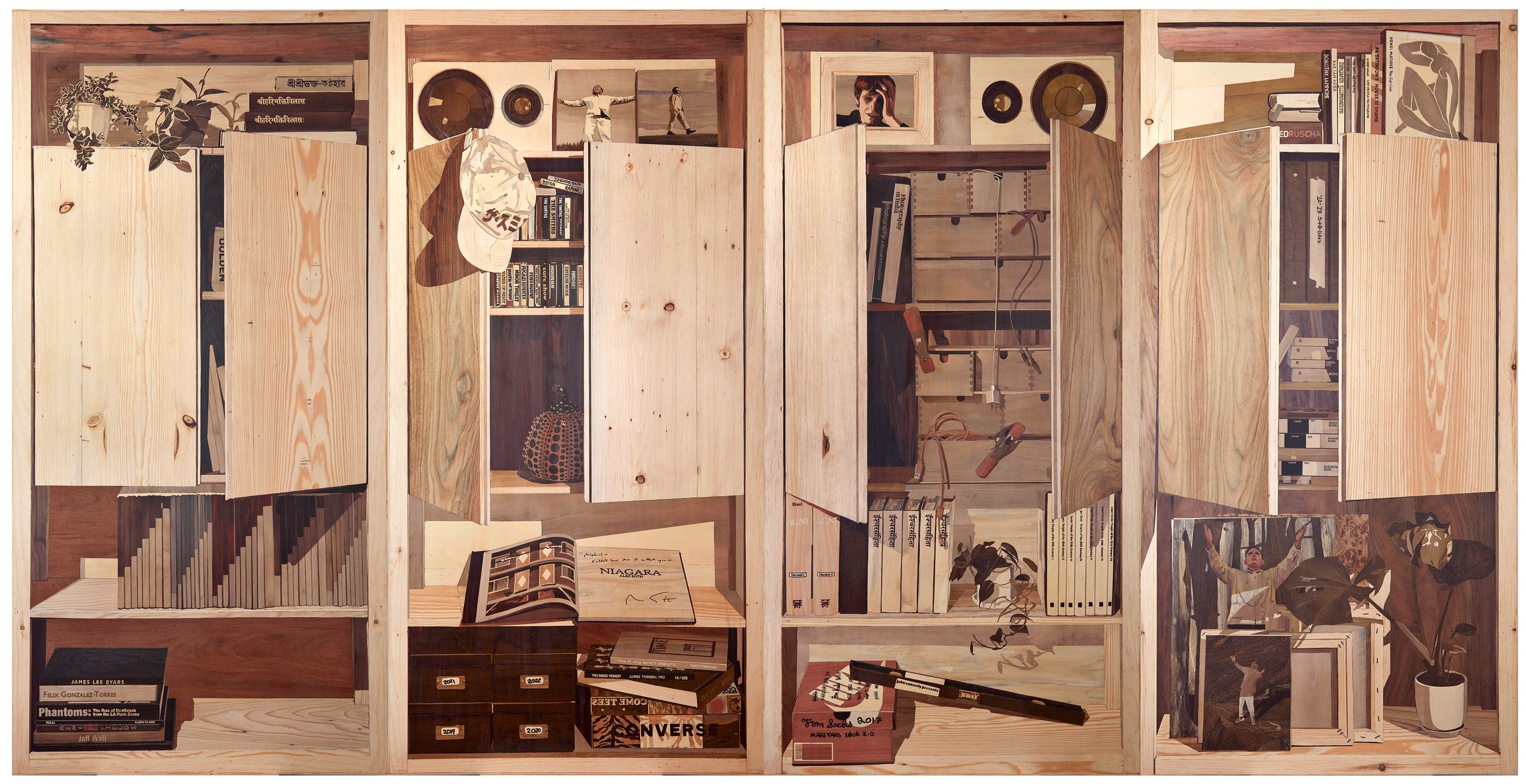 "Bühler-Rose Studiolo Fall (FDR & Grand st."), 2022. 4 - 71”x36” panels