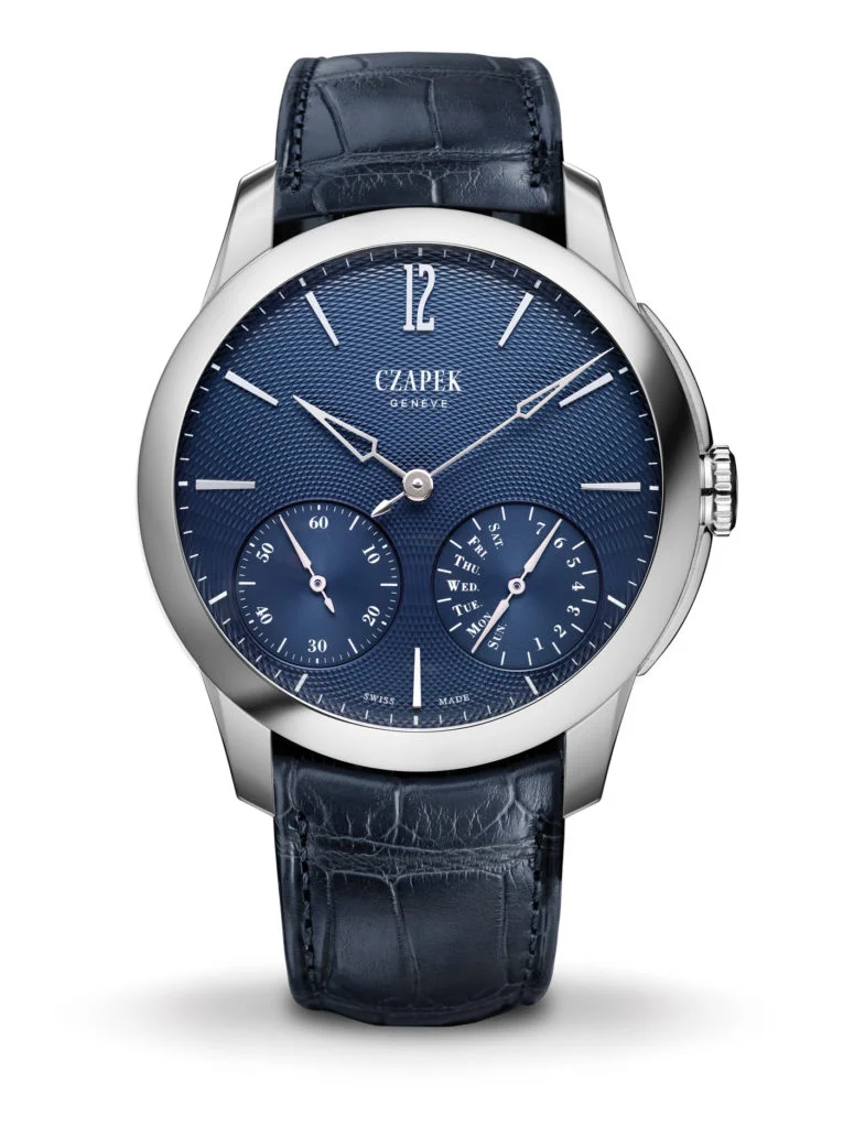 Czapek Quai Des Bergues Guilloché Ricochet Aqua Blue Stainless Steel