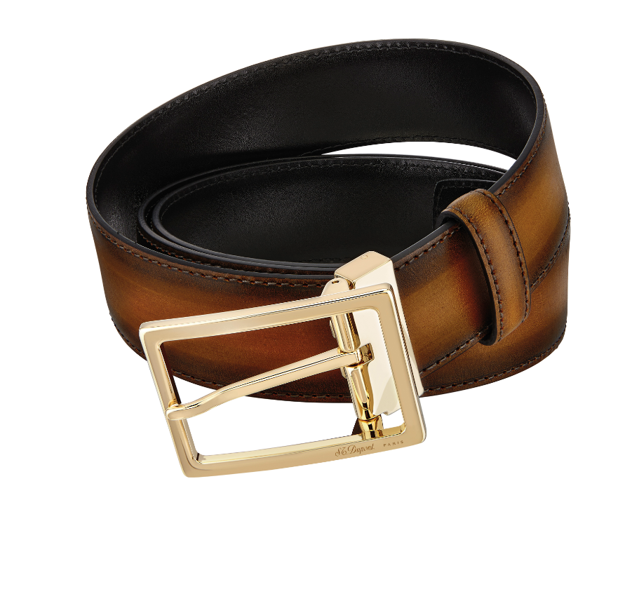 S.T. DUPONT ATELIER LEATHER BELT COLLECTION - 35 MM — The
