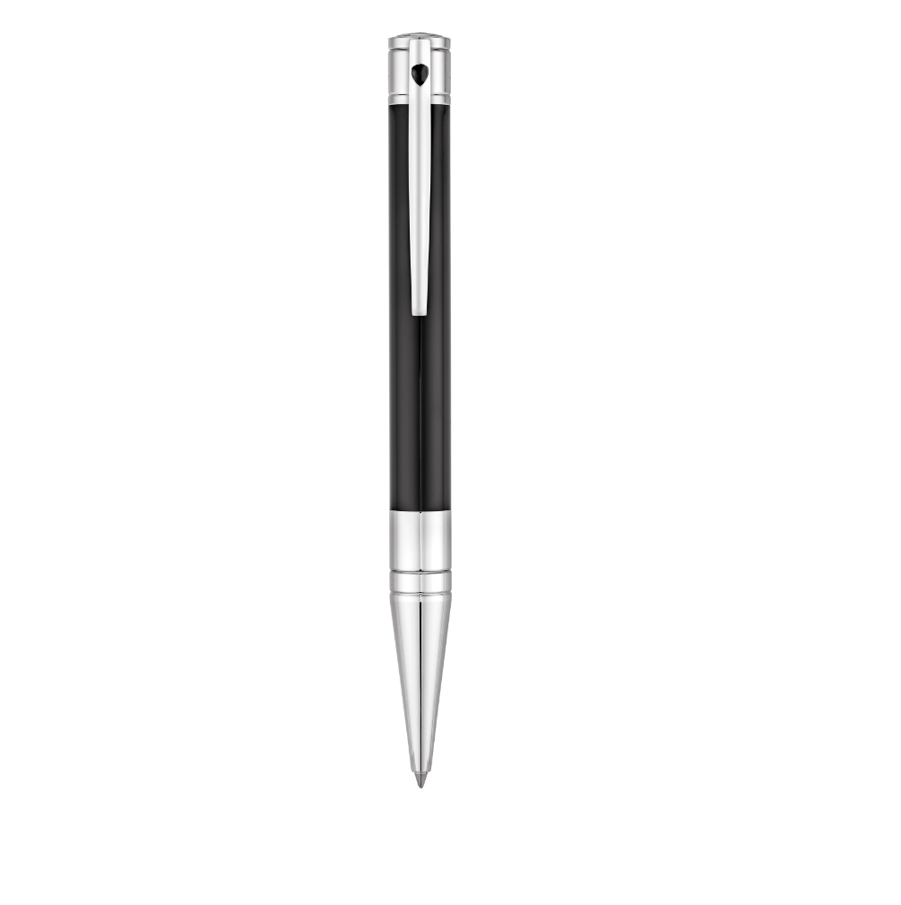S.T. DUPONT D-INITIAL CHROME FINISH BLACK BALLPOINT PEN