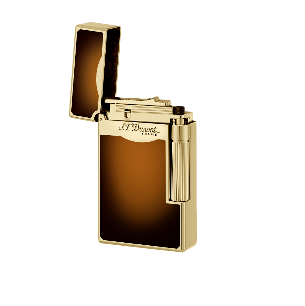 S.T. DUPONT LE GRAND S.T. DUPONT SUNBURST BROWN CIGAR LIGHTER — The