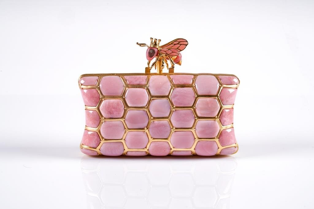 L'aquart Queen Bee Pink Opal Clutch