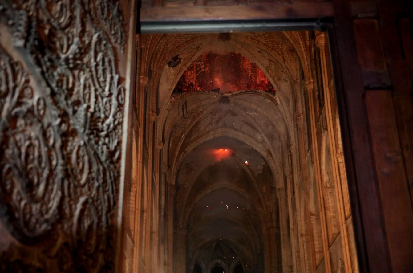 The interior burining (photo credit PHILIPPE WOJAZER/AFP/Getty Images)