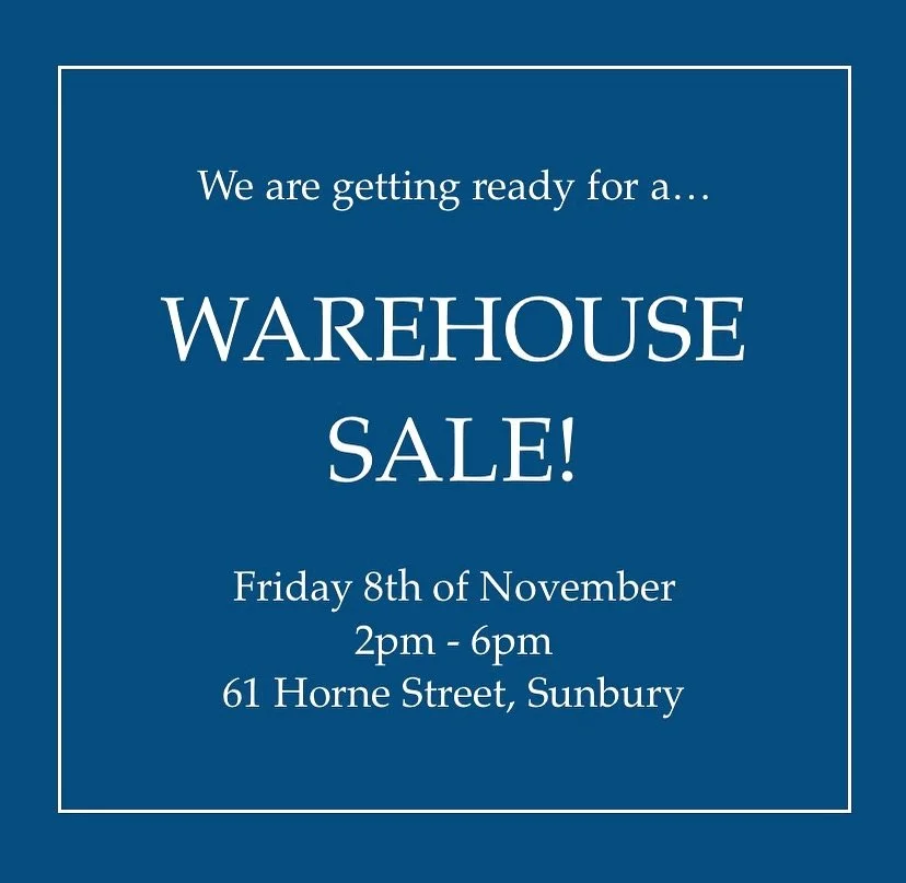 We are getting ready for another warehouse sale ✨

We are wanting to clear out some stock to make way for new arrivals ! We will have LOTS of artwork available, furniture items, decor and cushions priced to clear ! 

Keep an eye on our stories in the
