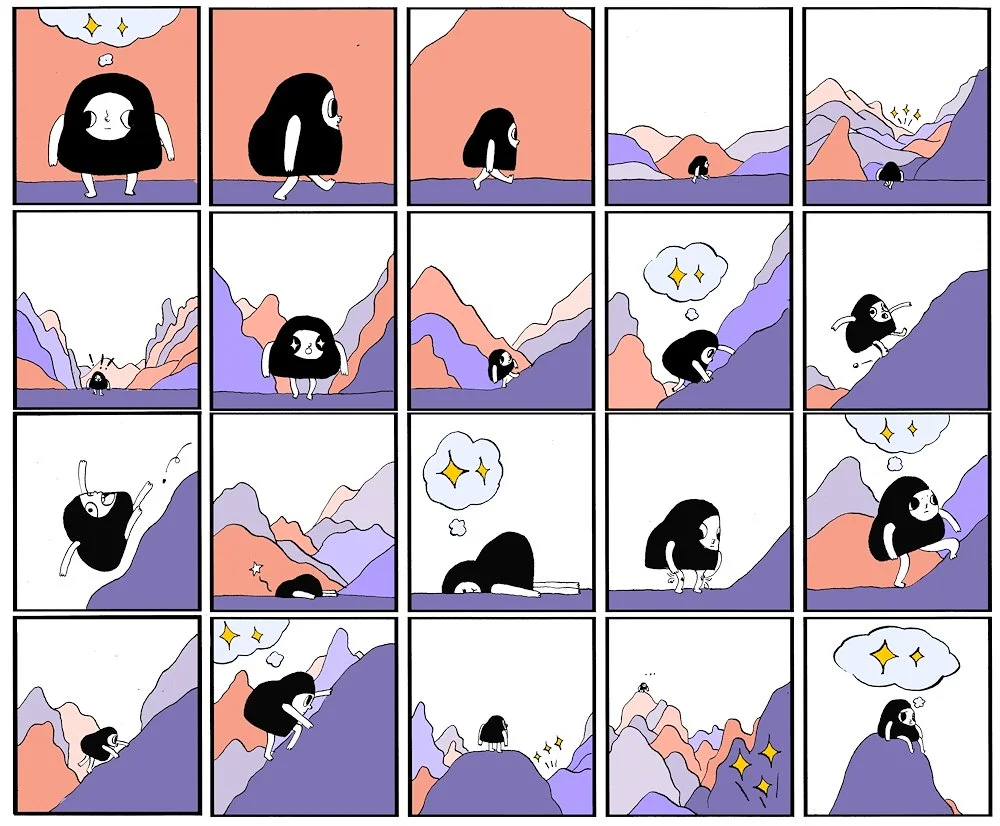 An improvisational comic done in a workshop with Lauren Weinstein