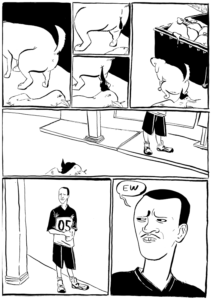 An improvisational comic done in a workshop with Lauren Weinstein, based on a photo from the Innocence project.