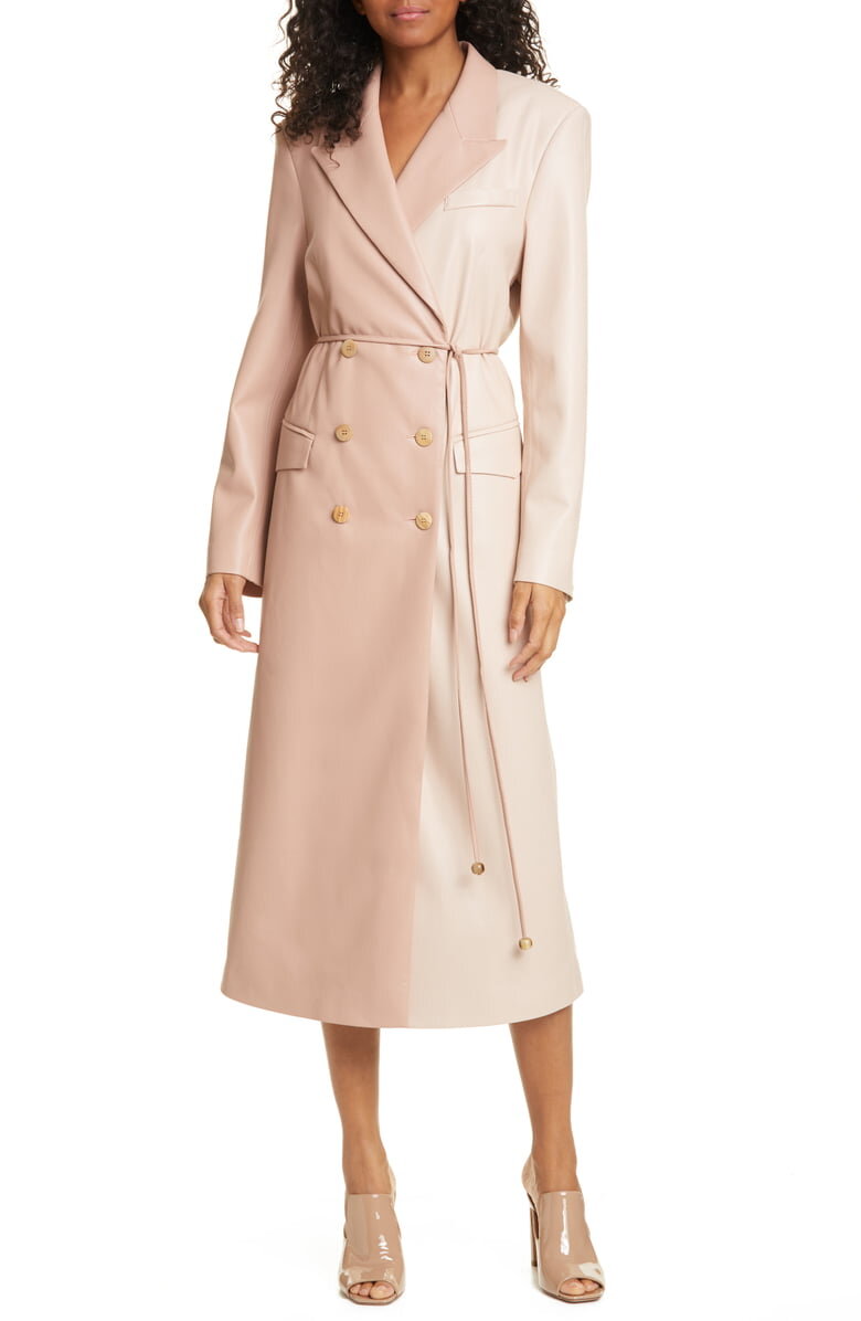 Blush Vegan Leather Trench Coat