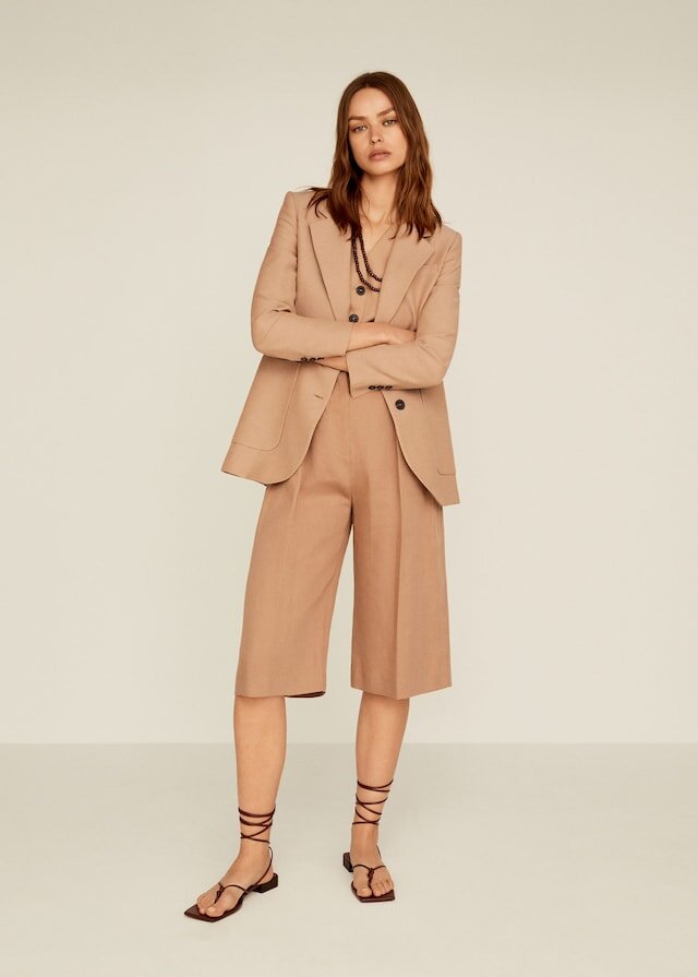 Khaki Suit with Bermuda Shorts