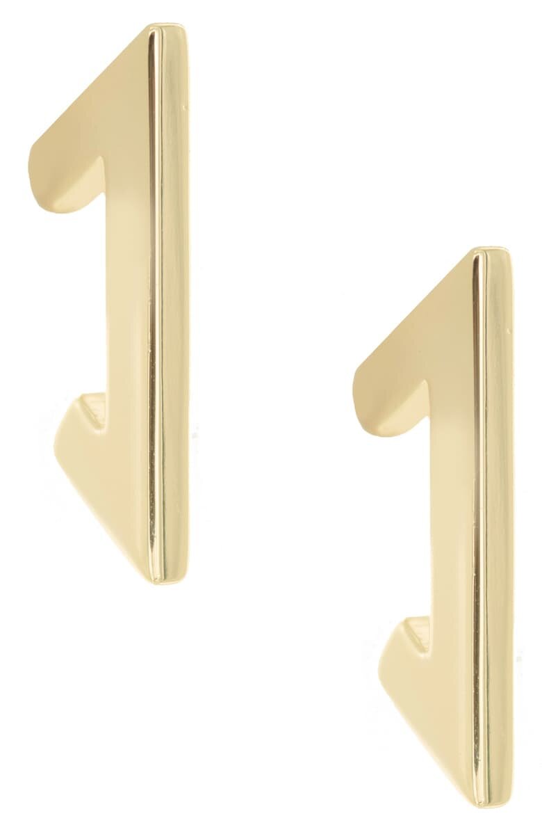 Sophisticated and unusual, these geometric gold earrings work everyday