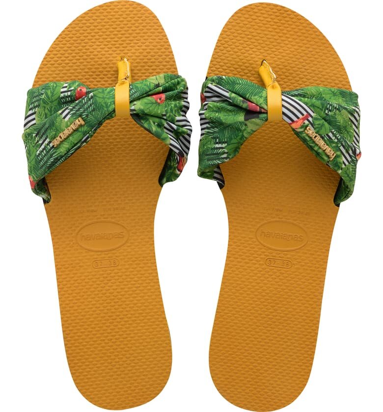 I love those houses with baskets of house shoes for visitors. Havaianas are the go to in that situation. Why not branch out from the standard flip flop to channel your someday vacation? 