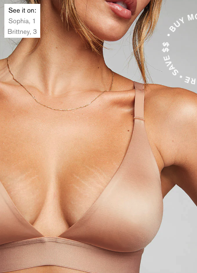 Sexy functional deep v nude bra