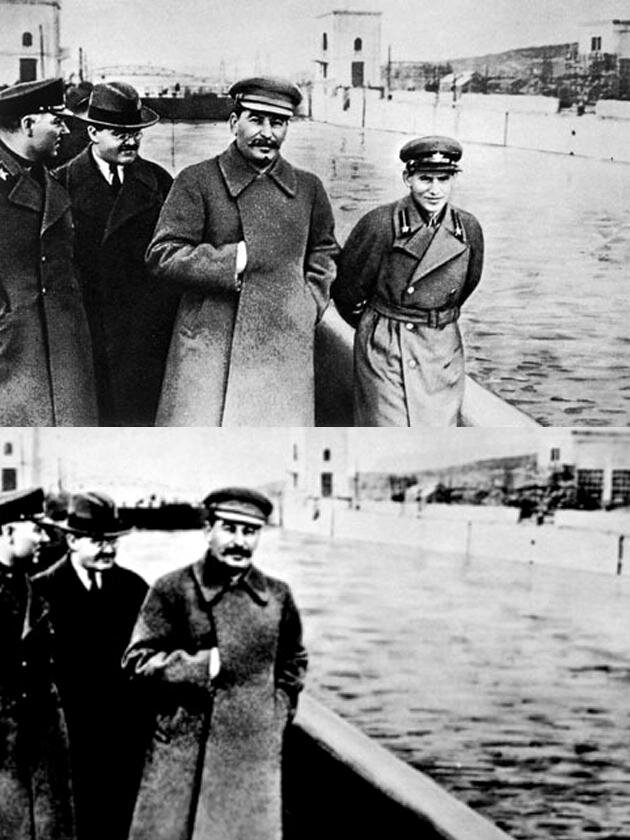  Spot the difference between the photos! Soviet censors used crude photoshop techniques to erase people. 