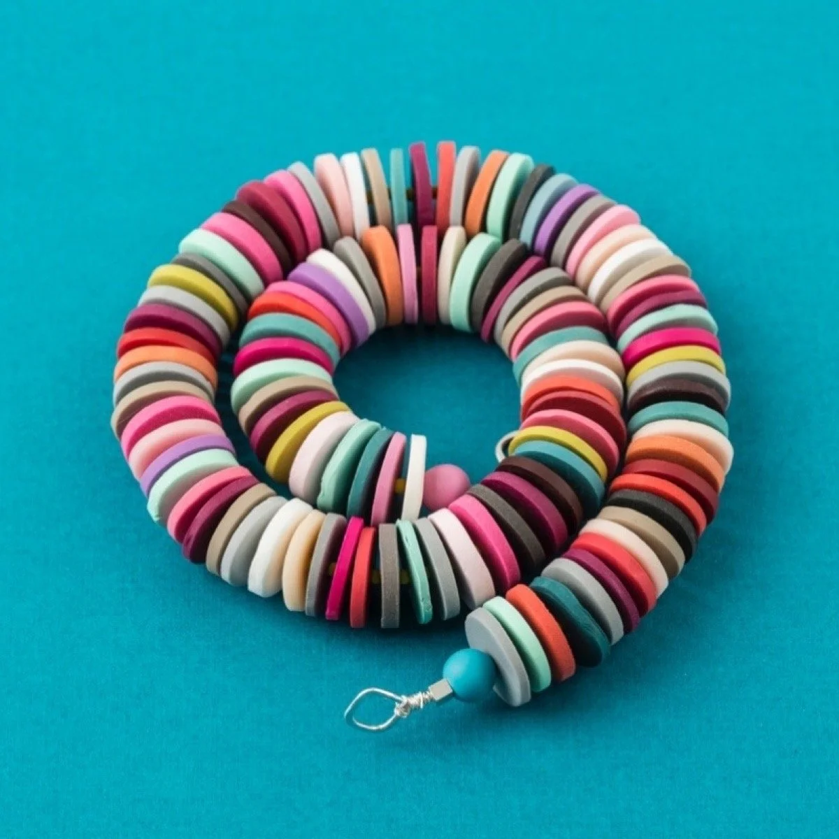 Clare lloyd multi colour disc necklace.JPG