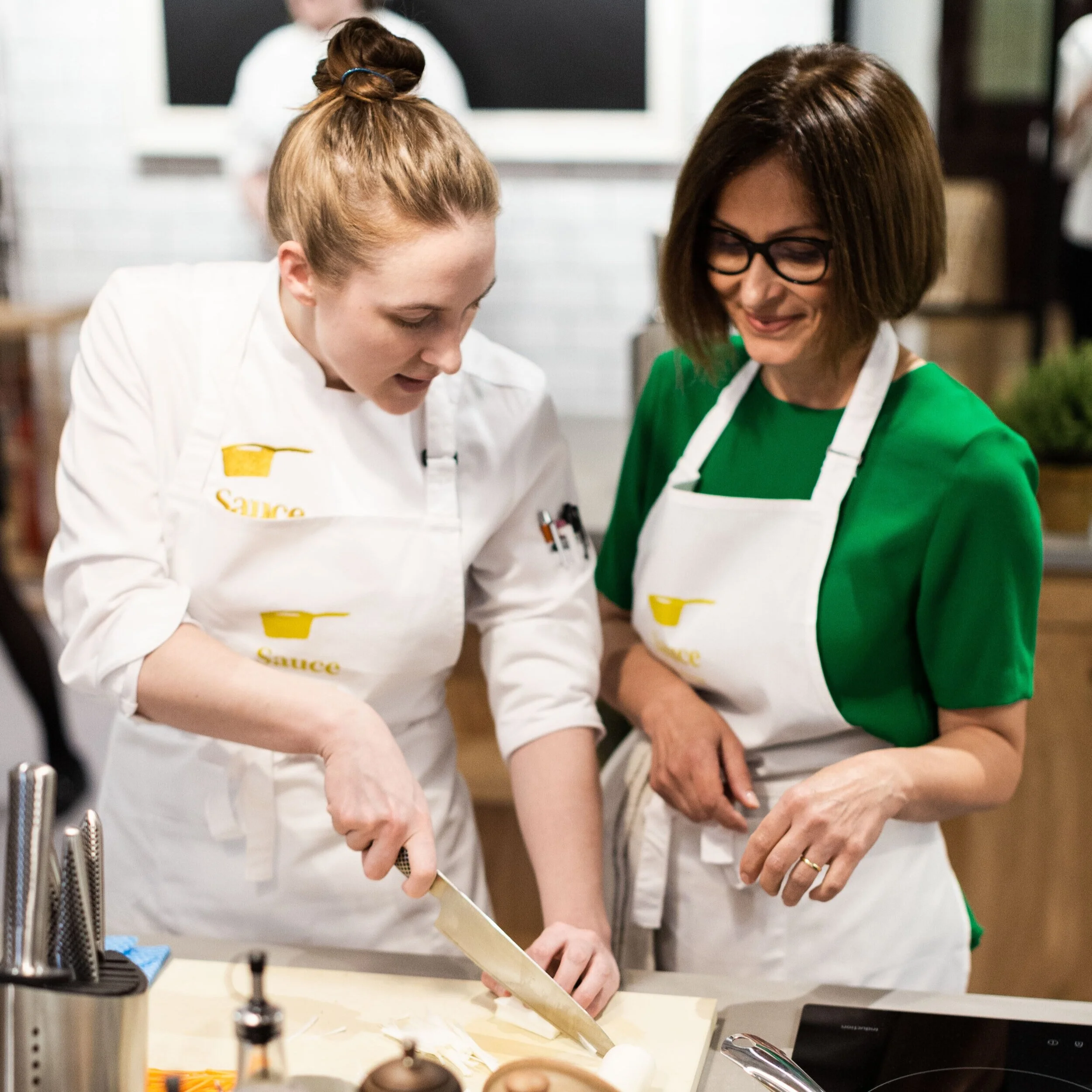 Millie Simpson (left) with a guest