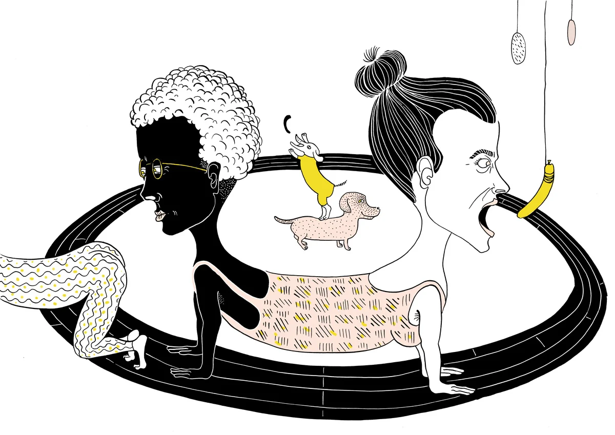 Illustration Beziehung Mann & Frau
