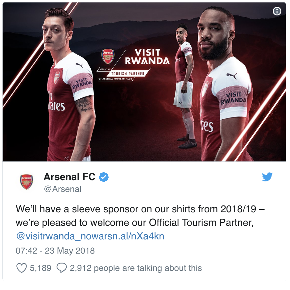 Arsenal Joins Forces with Rwanda 