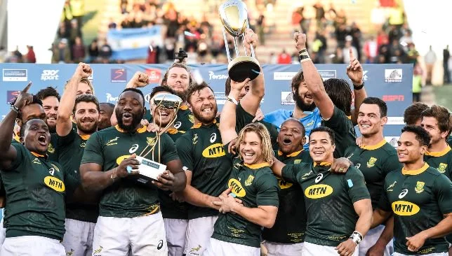 South Africa celebrates rugby world cup win over England