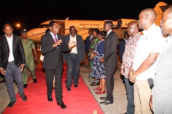 President Hichilema Arrives in Zimbabwe for Transform Africa Summit