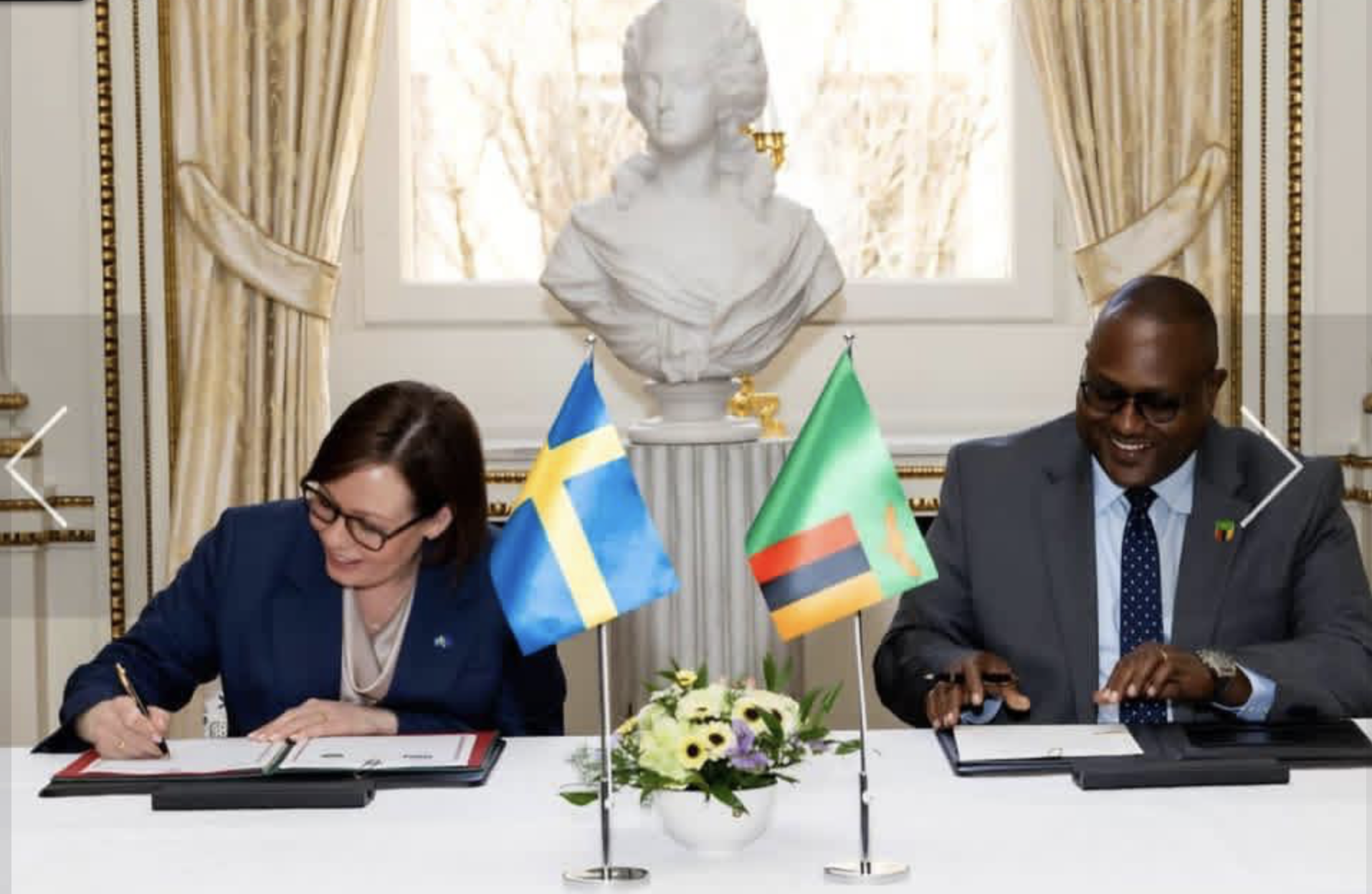 Zambia and Sweden Sign Diplomatic Pact as Hichilema's Foreign Policy Vision Bears Fruit
