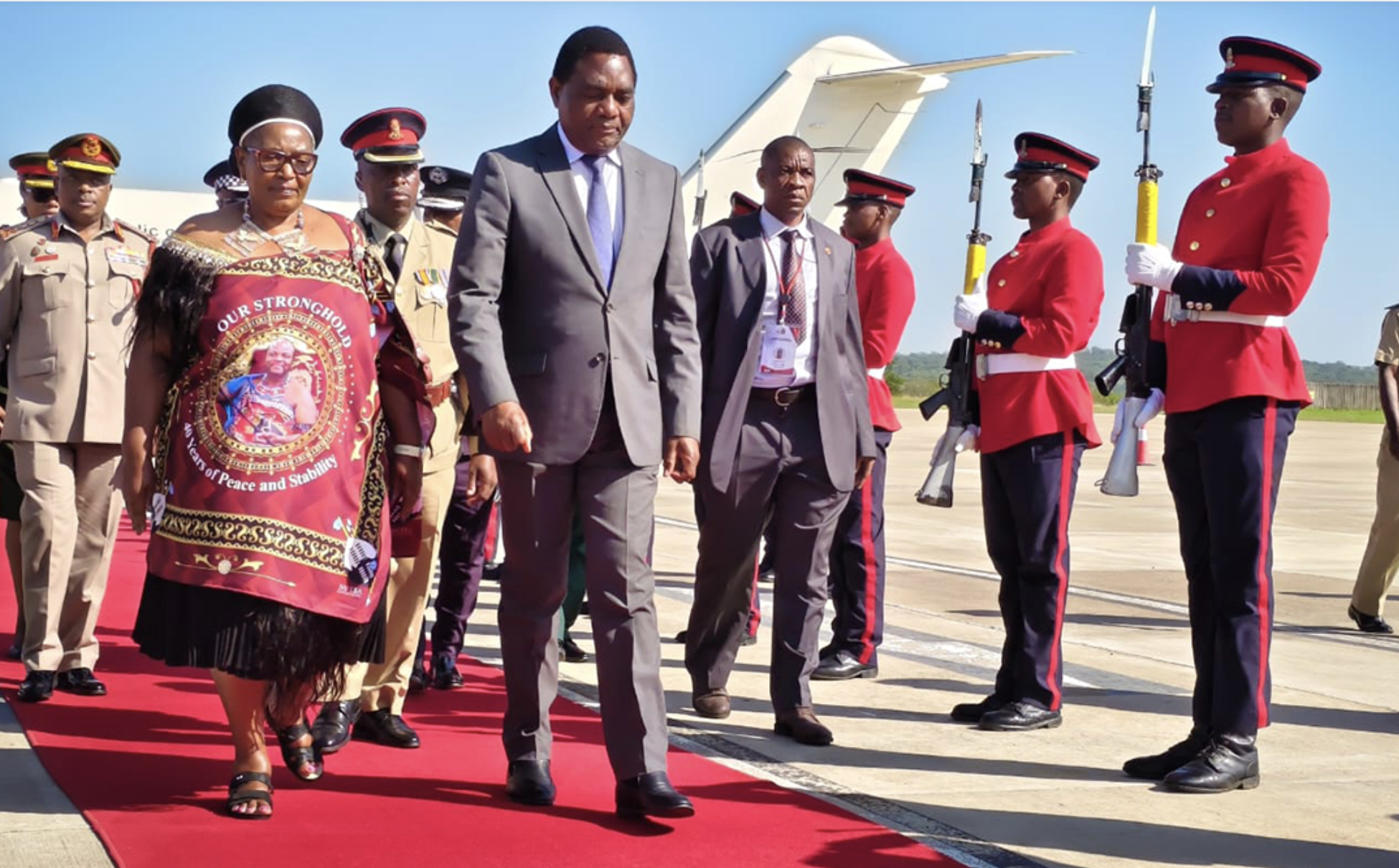 Zambian President Hichilema Arrives In Eswatini For King Mswati III Anniversary