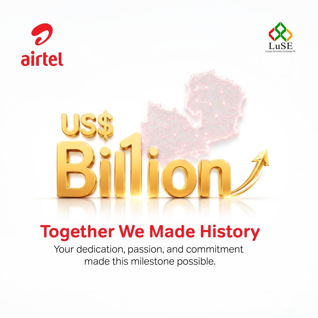 Airtel Zambia Reaches One Billion Dollar Market Capitalisation on LuSE