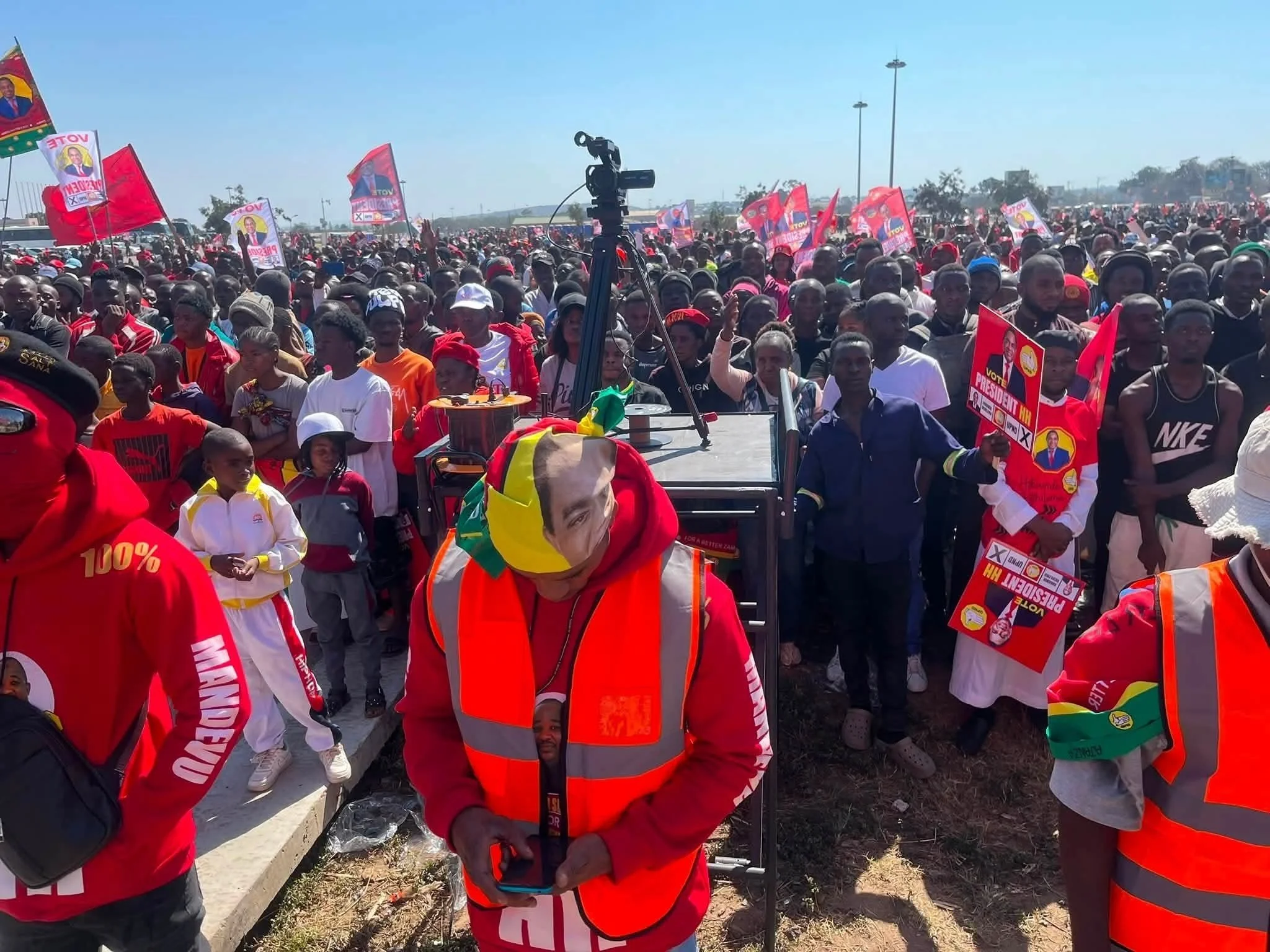  Crowds Build at Heroes Stadium Ahead of President Hichilema Rally