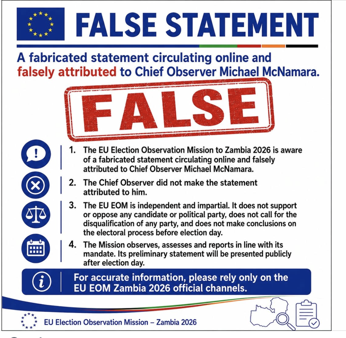 EU Observers Disown Fake Statement Attributed to Chief Observer