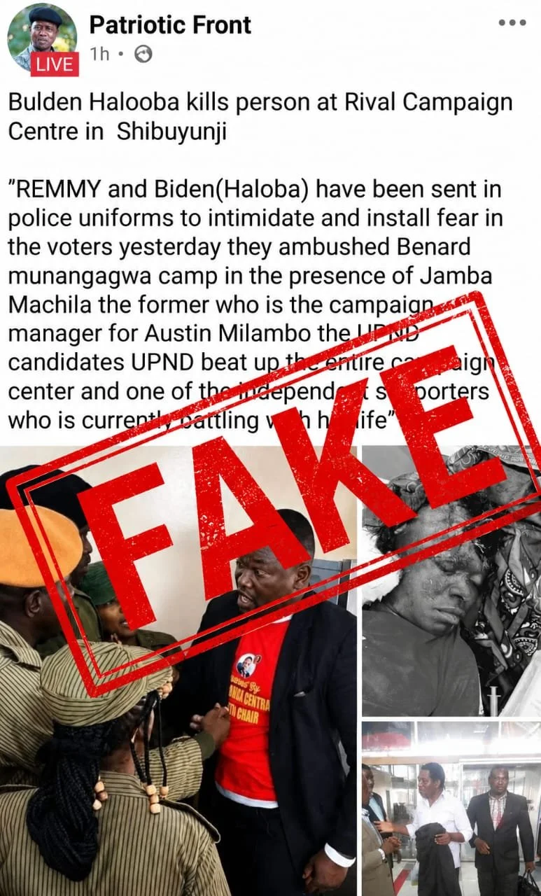 Social Media Post Claiming Campaign Killing in Shibuyunji Is Fake