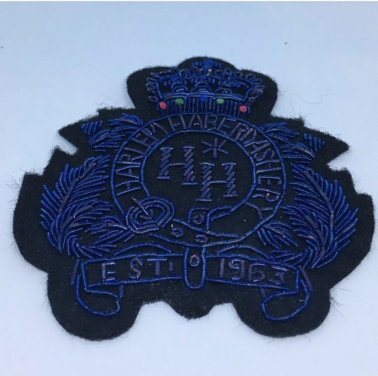 HH Blue Metallic Embroidery Patch Small