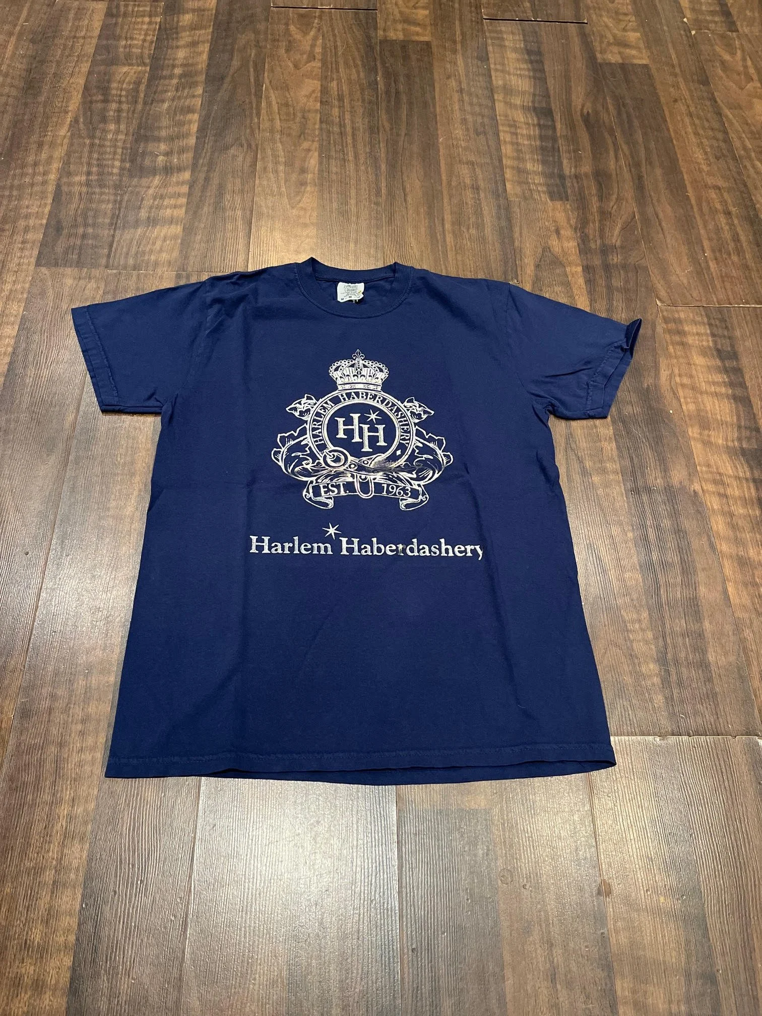 HH  Foil Crest Logo Tee  -  Navy With Silver Foil