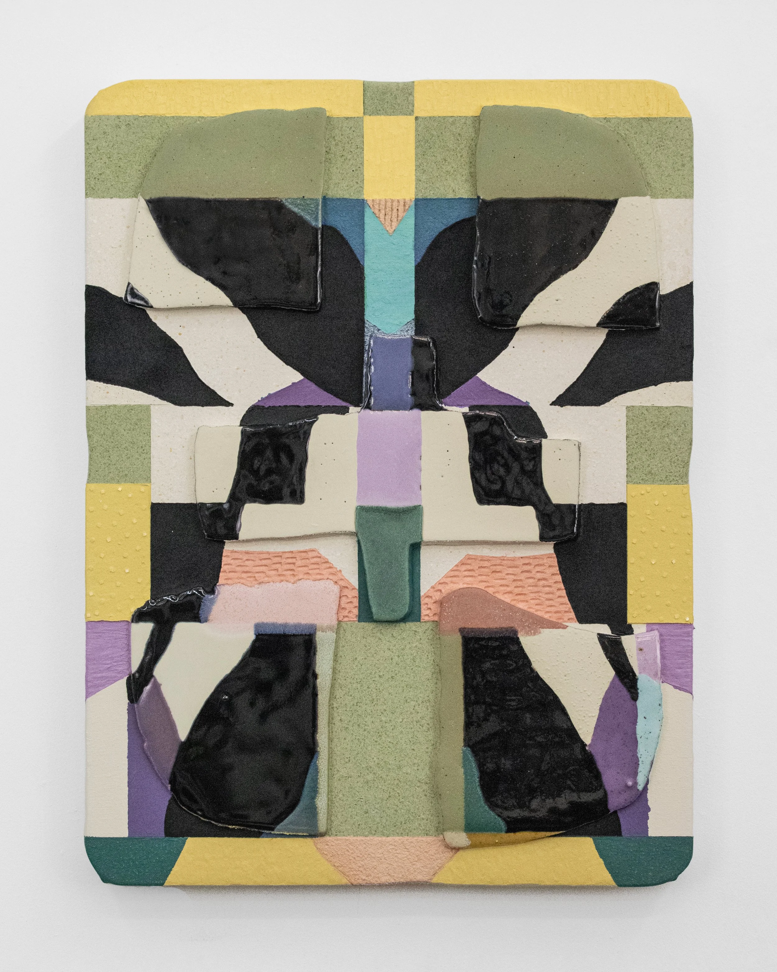 Grazing in the Morning Light, 2026.
Acrylic, oil, vinyl paint, flock, ink, oil pastel, sand, salt, resin, gouache, and ceramics on canvas
24 x 18 1/4 x 2 3/4 inches.