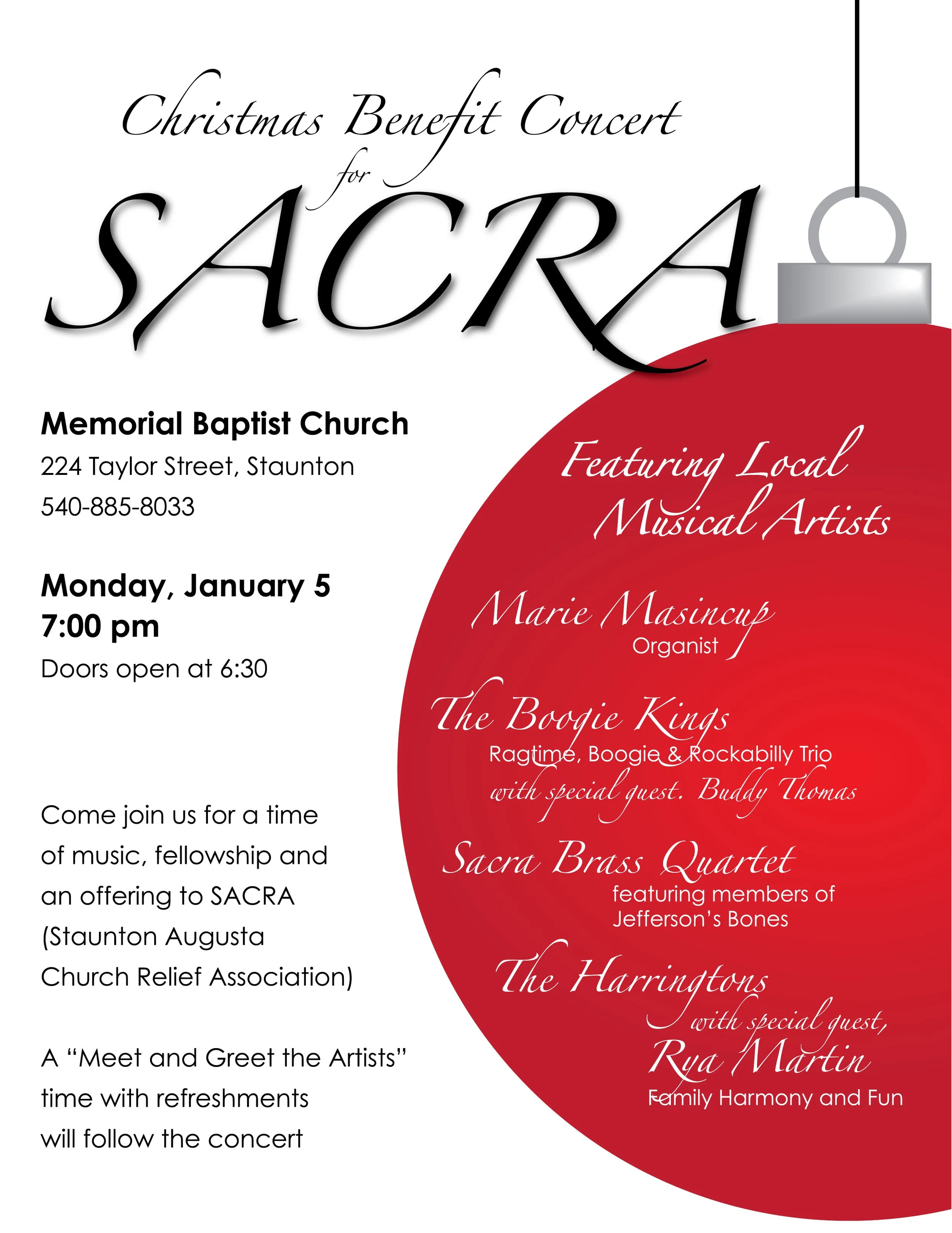 SACRA Benefit Concert