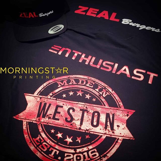 #customhats #embroidery and #customshirts #screenprint for @zealburgers by #morningstarprinting

GET YOUR QUOTE STARTED TODAY!