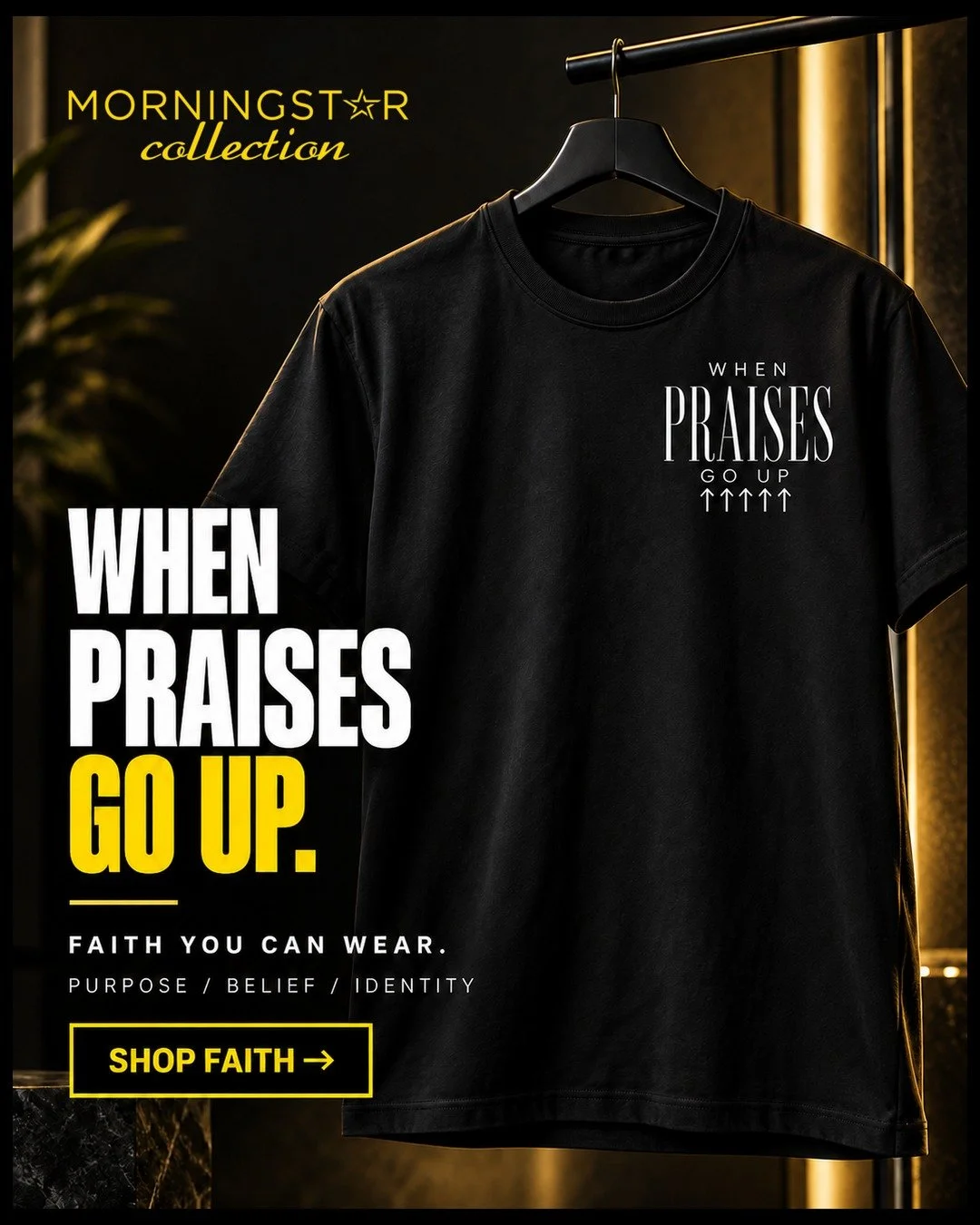 Faith that speaks without saying a word.

 Explore statement pieces grounded in purpose, belief and identity through the Morningstar Collection. 

 #MorningstarCollection #FaithWear #WearYourFaith #ChristianApparel #StatementTee #PurposeDriven