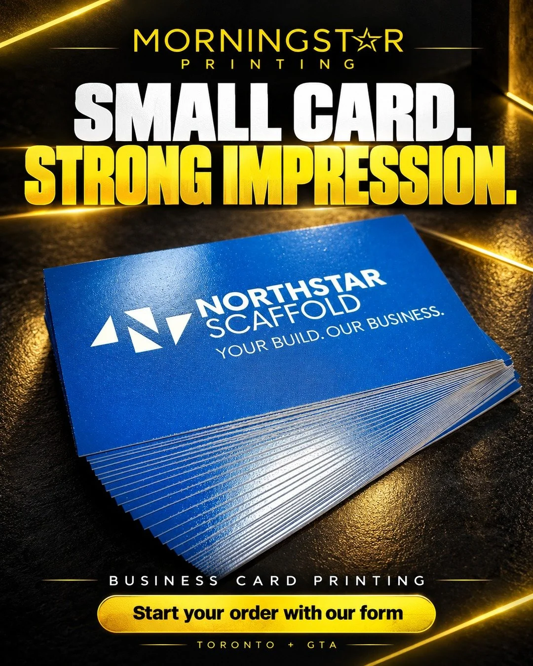 Small card. Strong impression.

Your business card gives people something to remember&mdash;and a way to reconnect. Here&rsquo;s a look at the cards we printed for Northstar Scaffold.

Morningstar Printing helps Toronto and GTA businesses choose prin