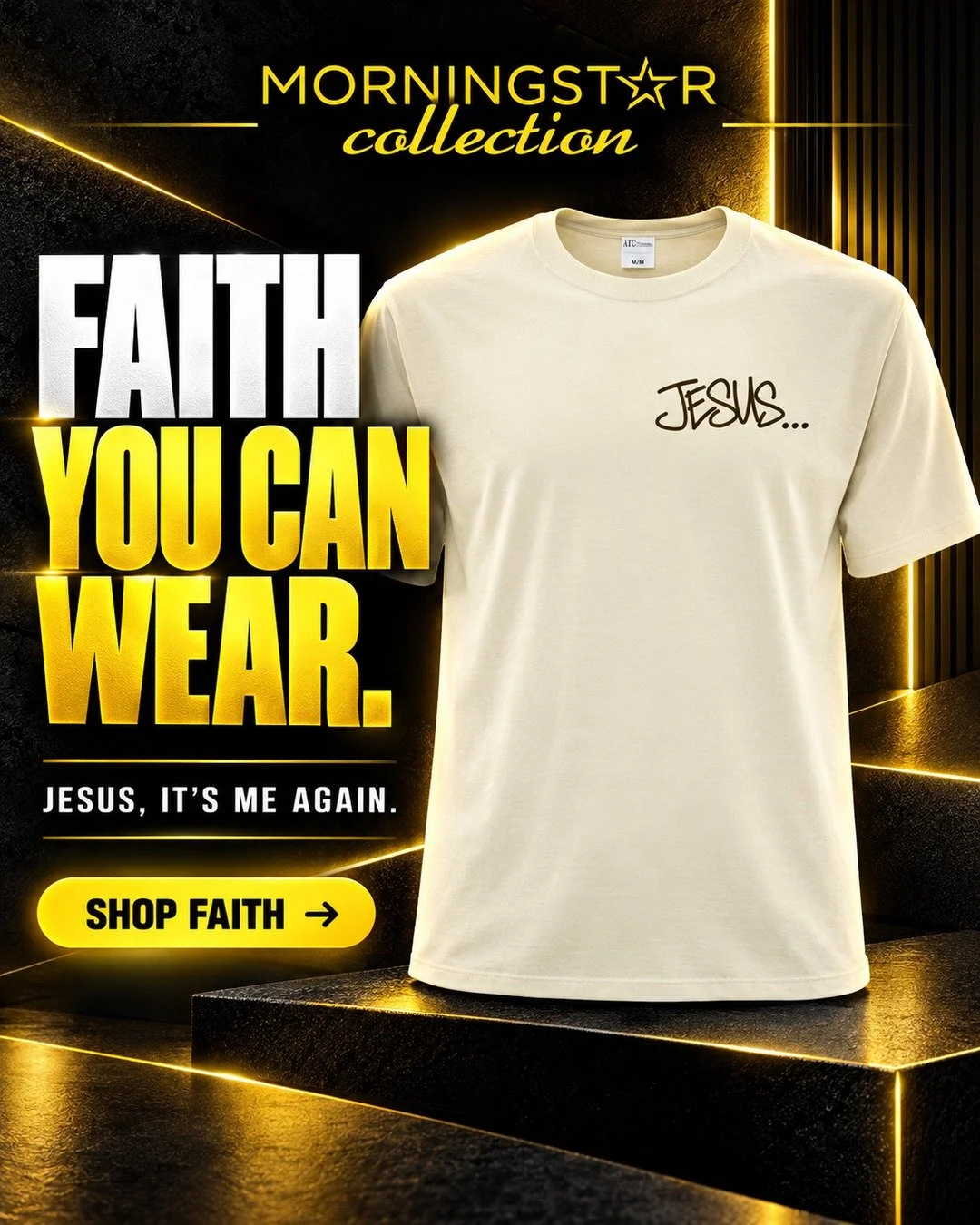 Faith you can wear.

A simple statement with personal meaning. Discover the Jesus, It&rsquo;s Me Again tee in the Faith section of the Morningstar Collection.

Find a design that speaks to you.

Shop this tee:
https://www.morningstarprinting.com/coll
