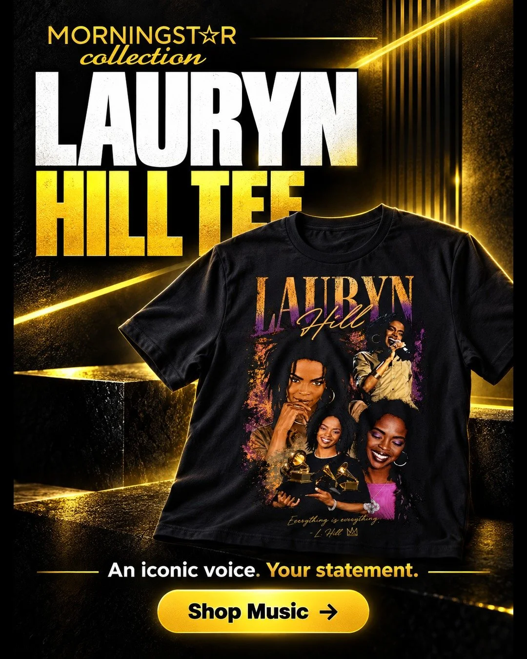 An iconic voice. Your statement.

The Lauryn Hill Legacy Tee brings music and personal style together in the Morningstar Collection.

Explore the Music collection and find a design that speaks to you.

Shop the Morningstar Collection. Link in bio.

#