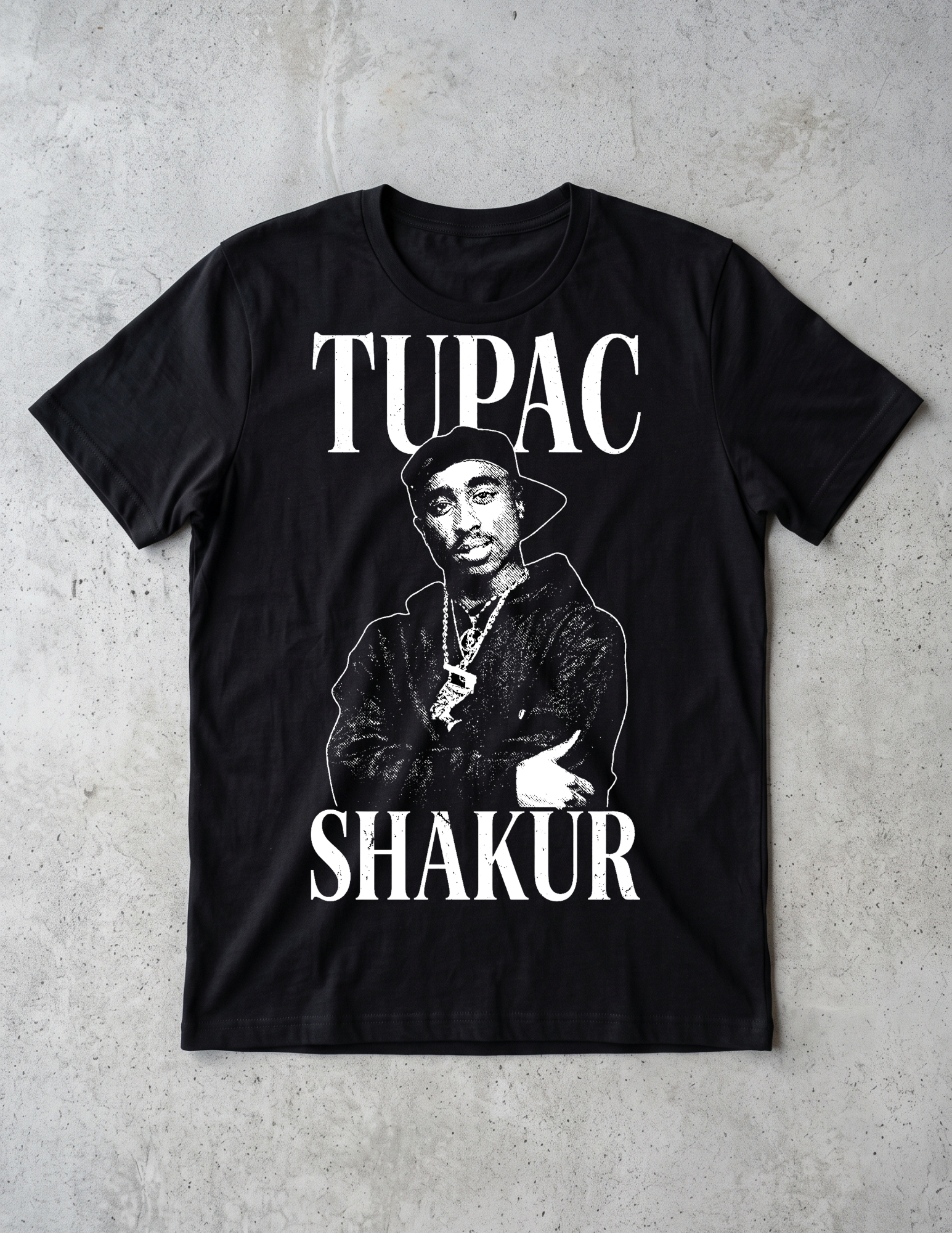 Tupac Shakur: Black & White Tee
