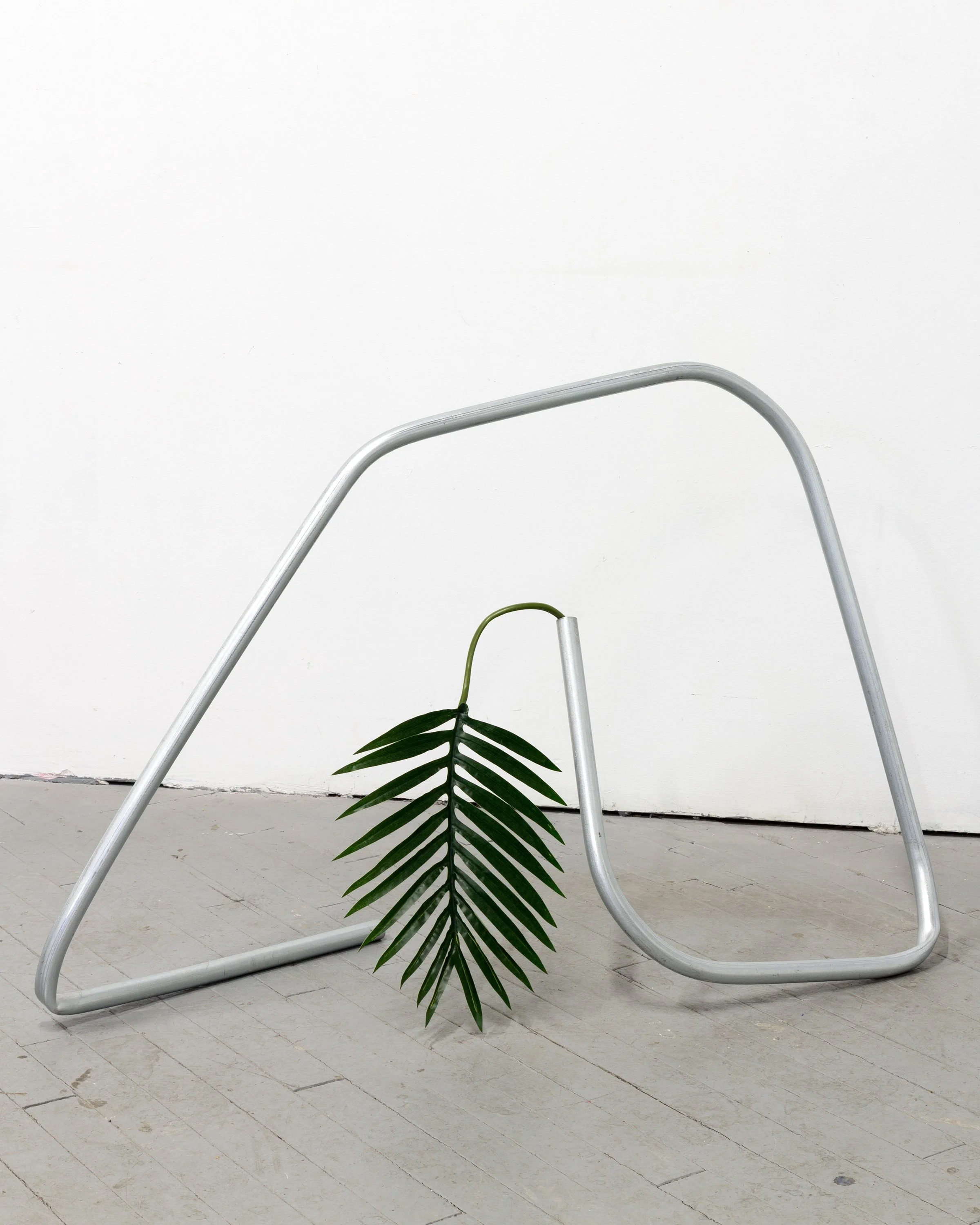   Weather (Sketch)  2025 Galvanized steel, fake plant 40” x 12” x 27” 
