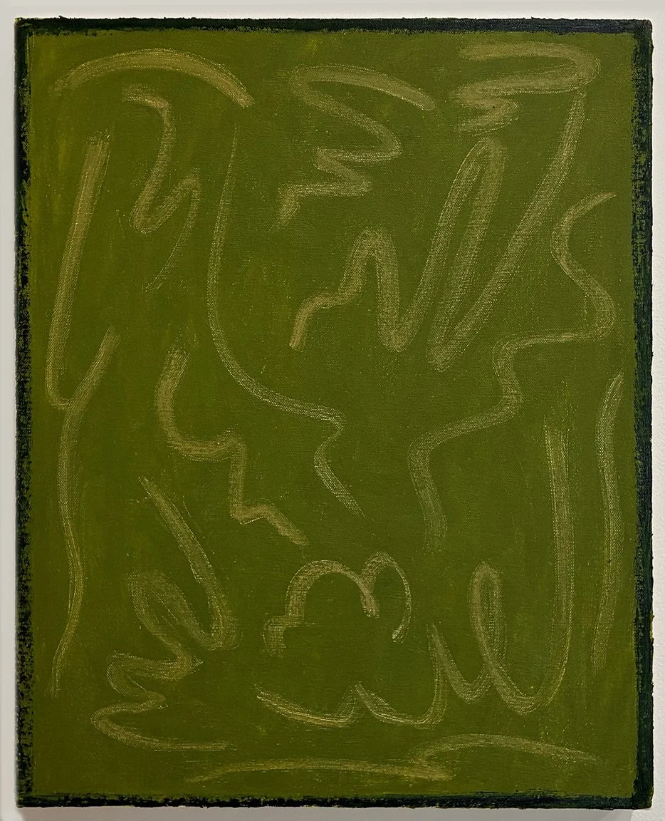   Night Vision  2025 Acrylic and oil stick on canvas 20” x 16” 