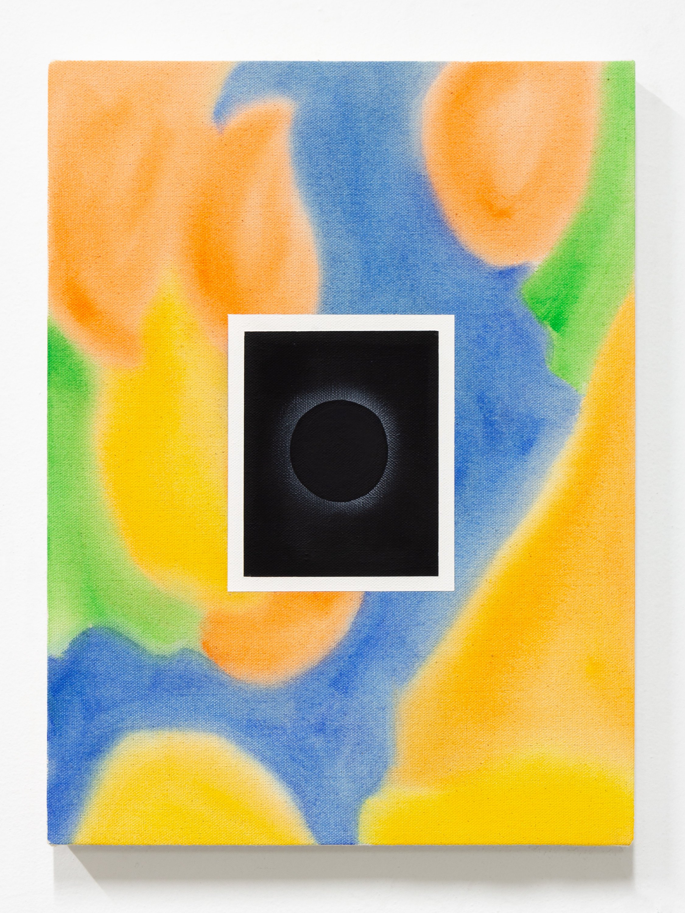   Turned Over  2025 Acrylic and flashe on canvas 16” x 12” 