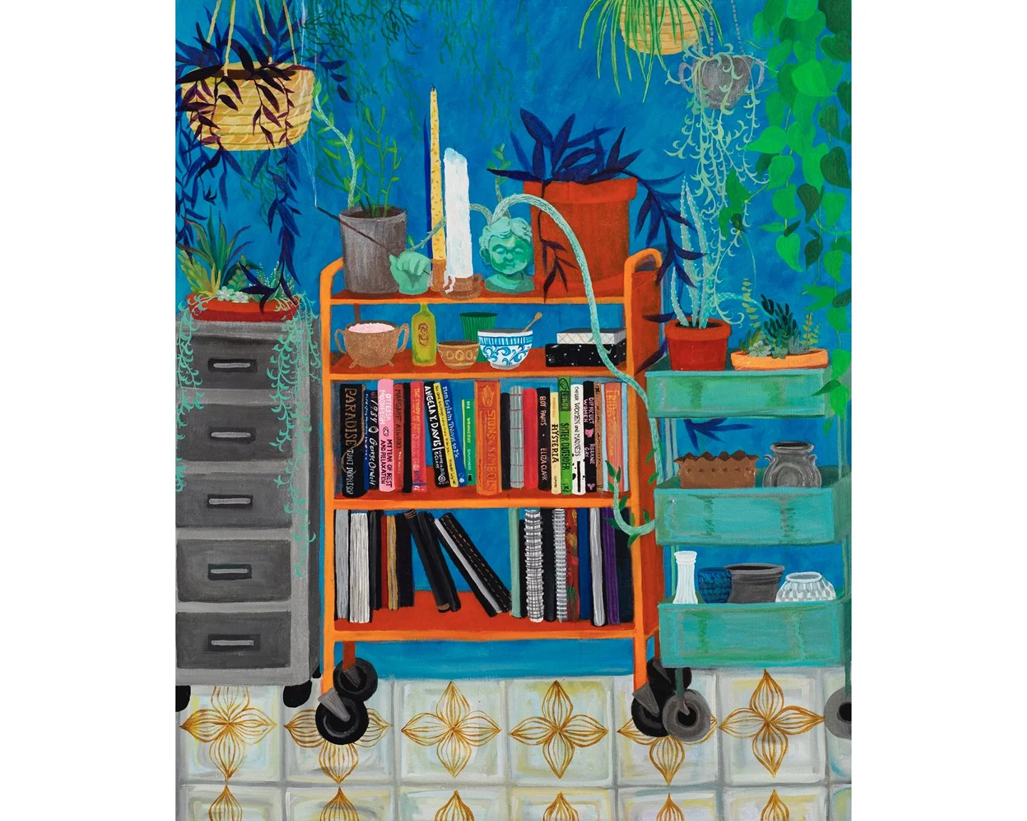   Toolbox for the Future  2024 Acrylic on linen 44” x 26”  