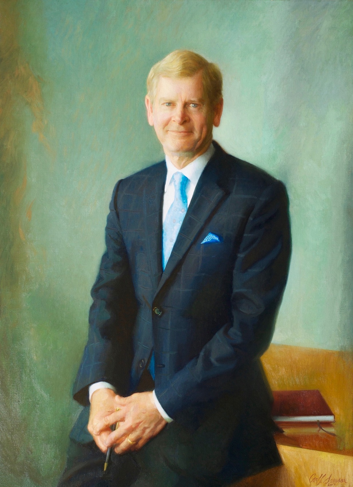 Oil Portrait of David S. Taylor, CEO , 46” x 34”, oil on linen canvas, Procter & Gamble collection