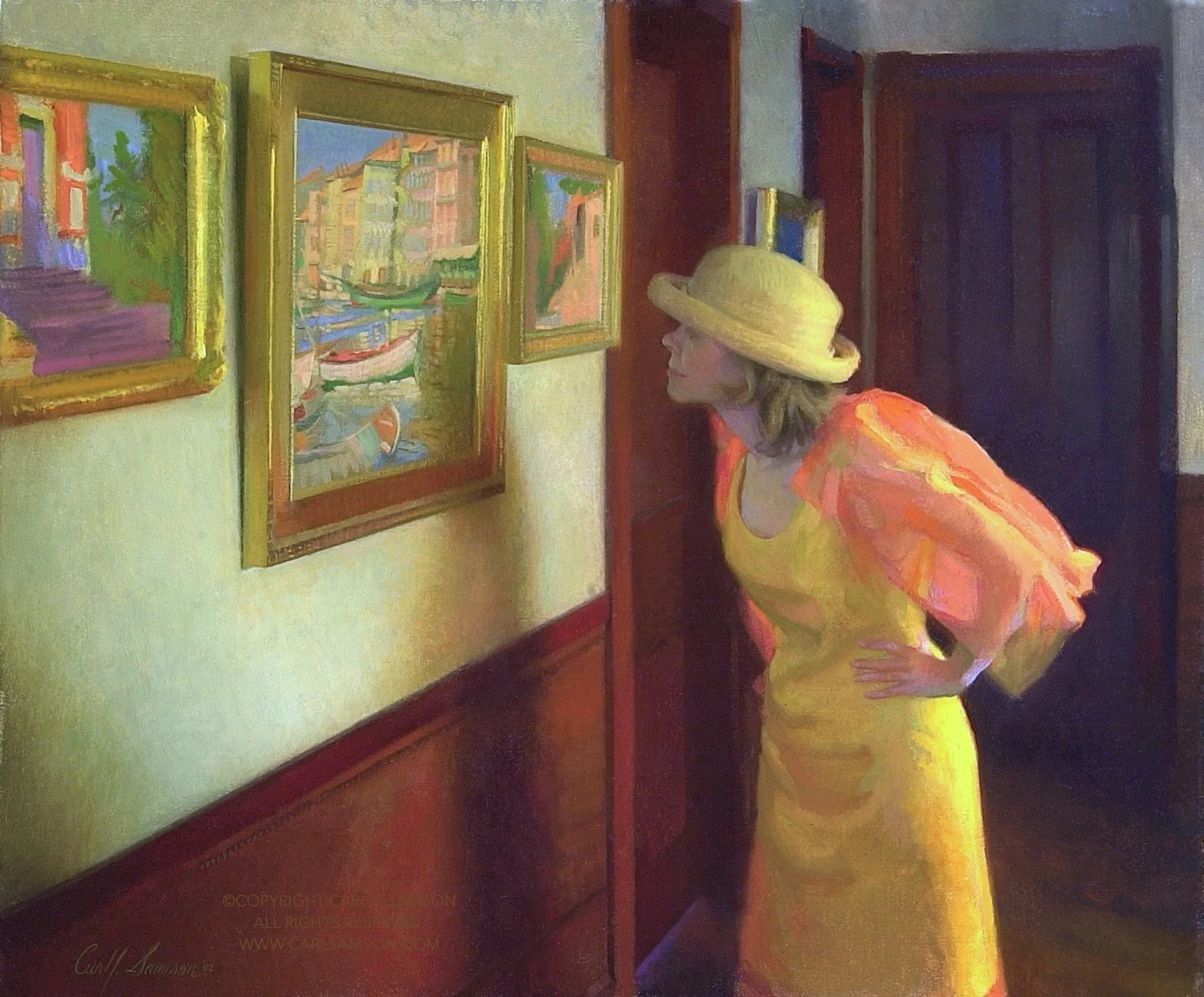 The Collector , (detail), 20” x 24”, oil on linen canvas, SOLD, private collection. Featured in the movie Artworks.