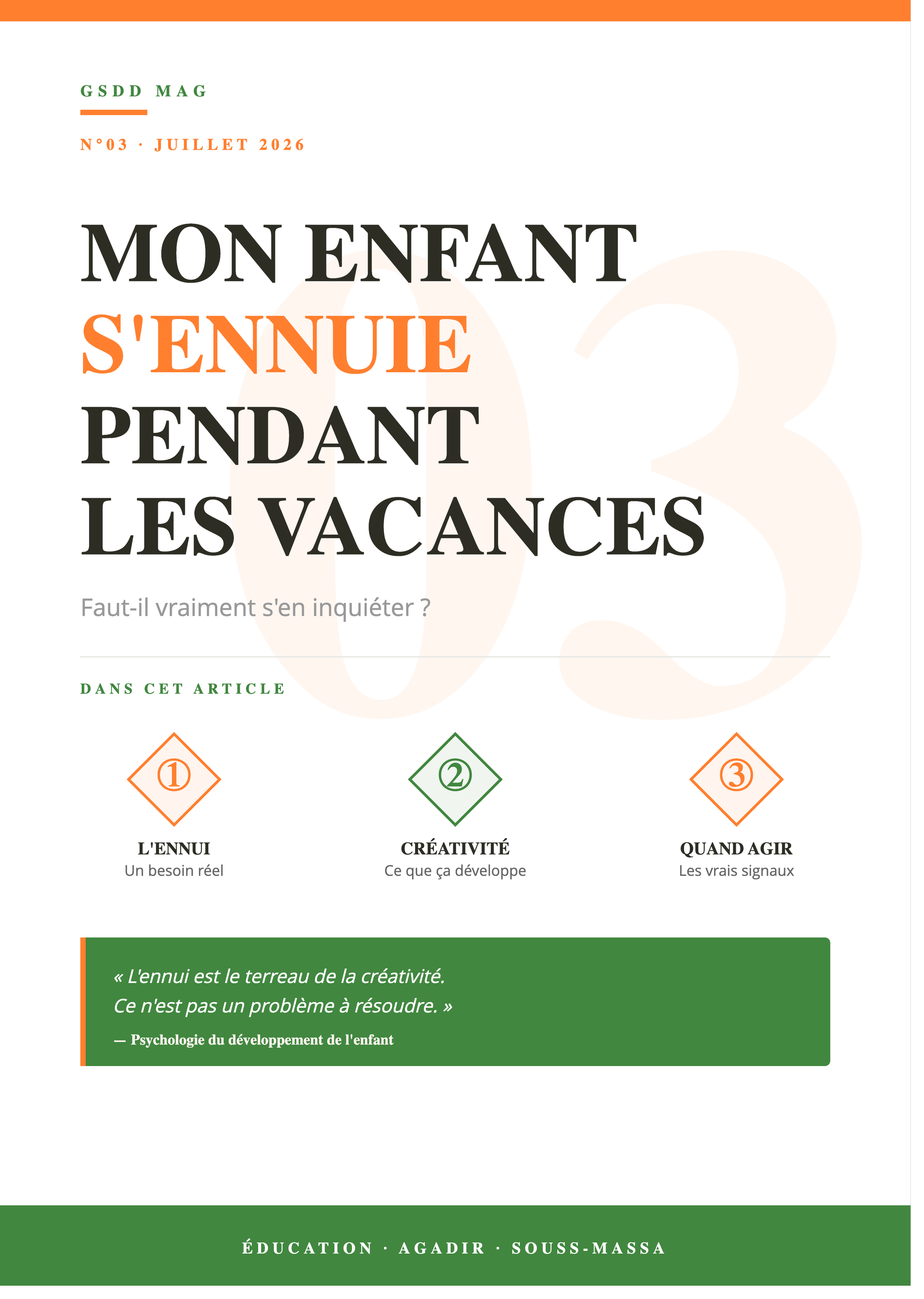 Mon enfant s'ennuie pendant les vacances : faut-il s'en inquiéter ?